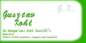 gusztav kohl business card